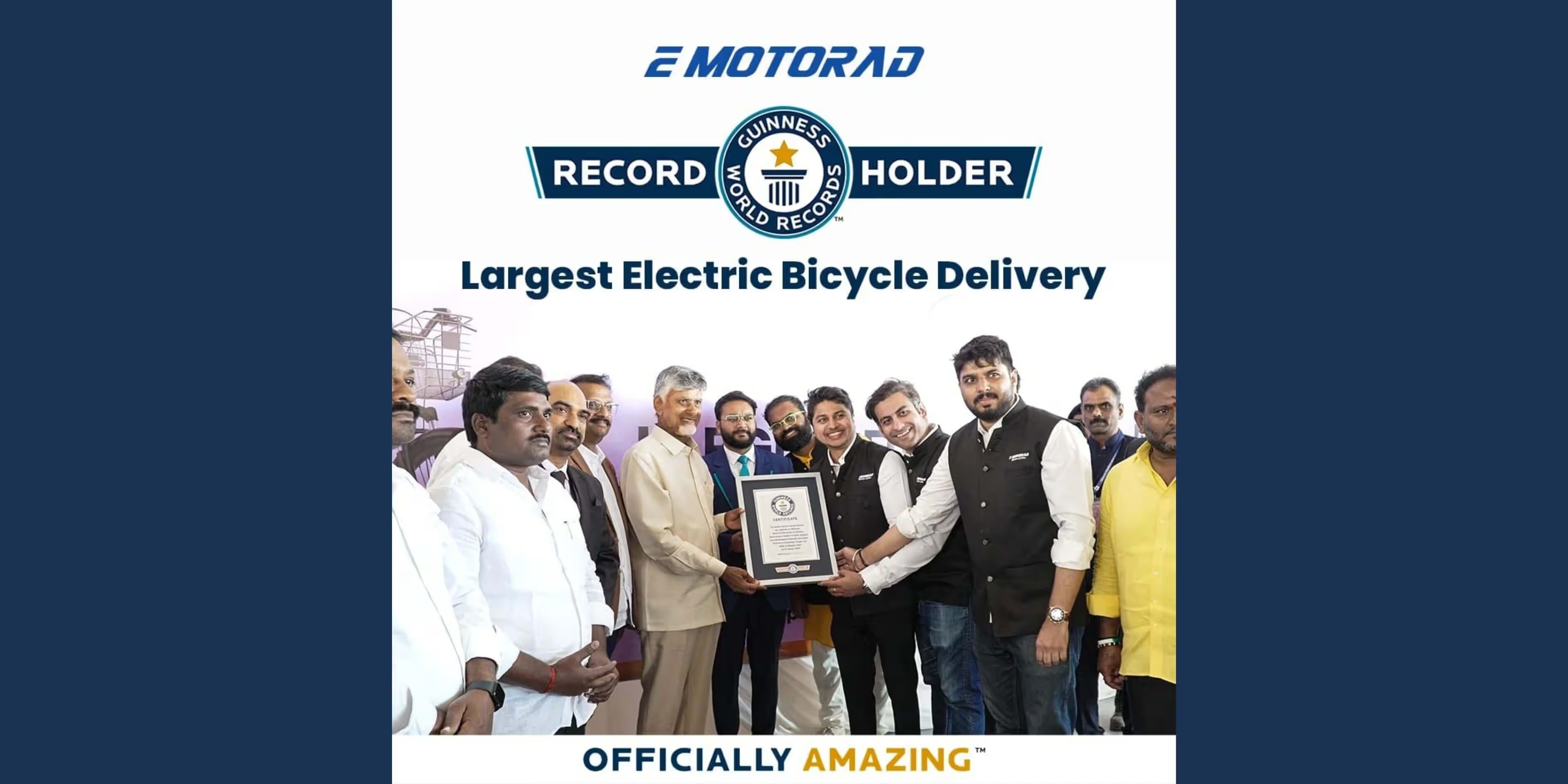 EMotorad Sets GUINNESS WORLD RECORDS™ Title for Largest Electric Bicycle Delivery! EMotorad Sets GUINNESS WORLD RECORDS™ Title for Largest Electric Bicycle Delivery!