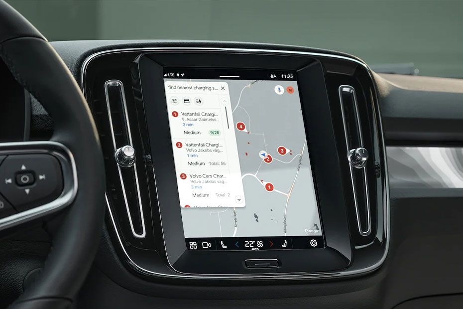 Volvo C40 Recharge Infotainment System Main Menu