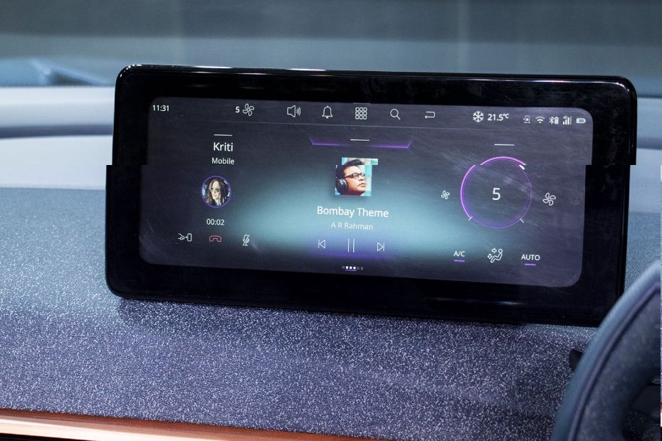 Tata Curvv EV Infotainment System