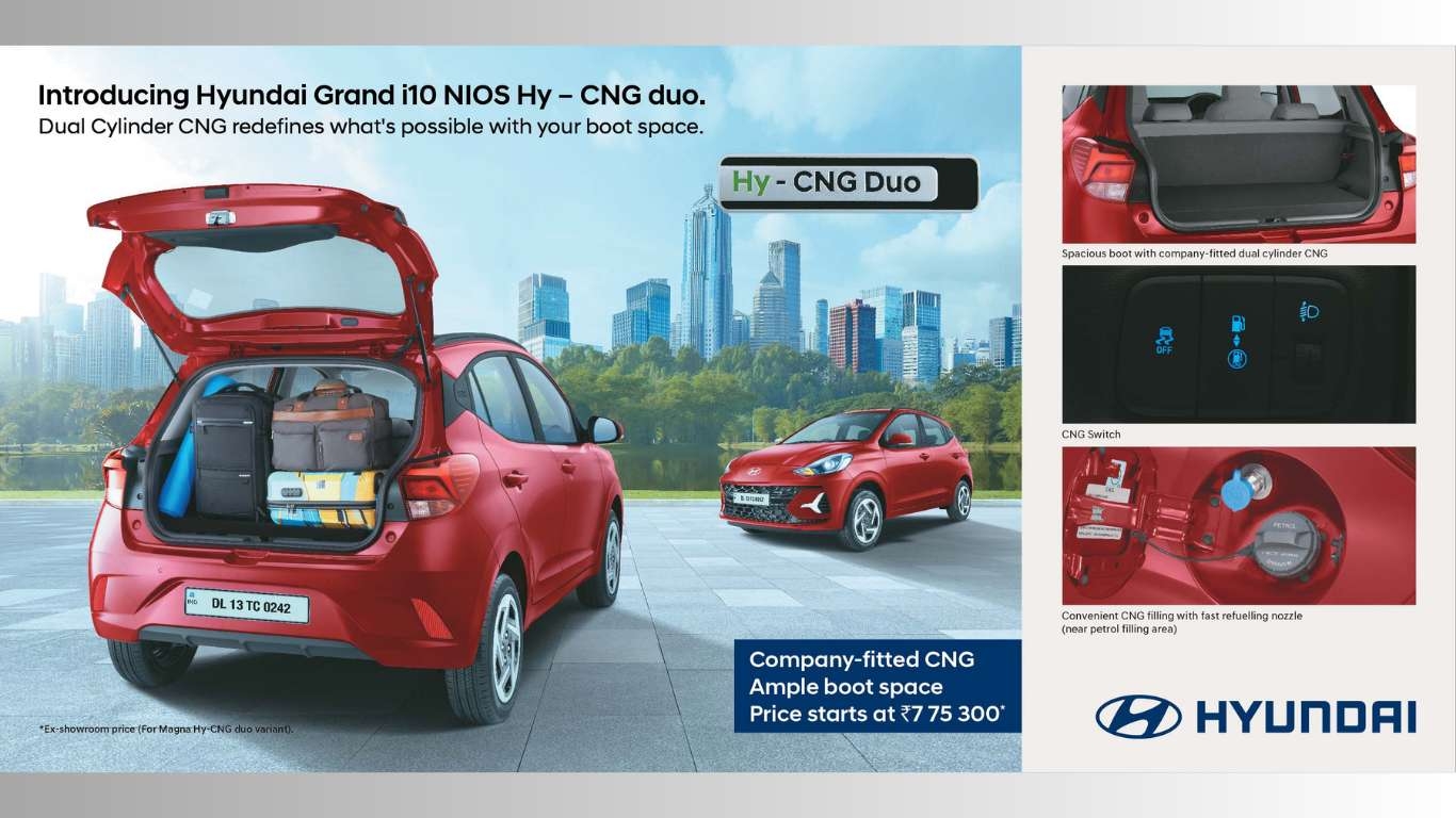 Hyundai Grand i10 NIOS Hy-CNG Duo Launched: Priced at ₹7.75 Lakh news