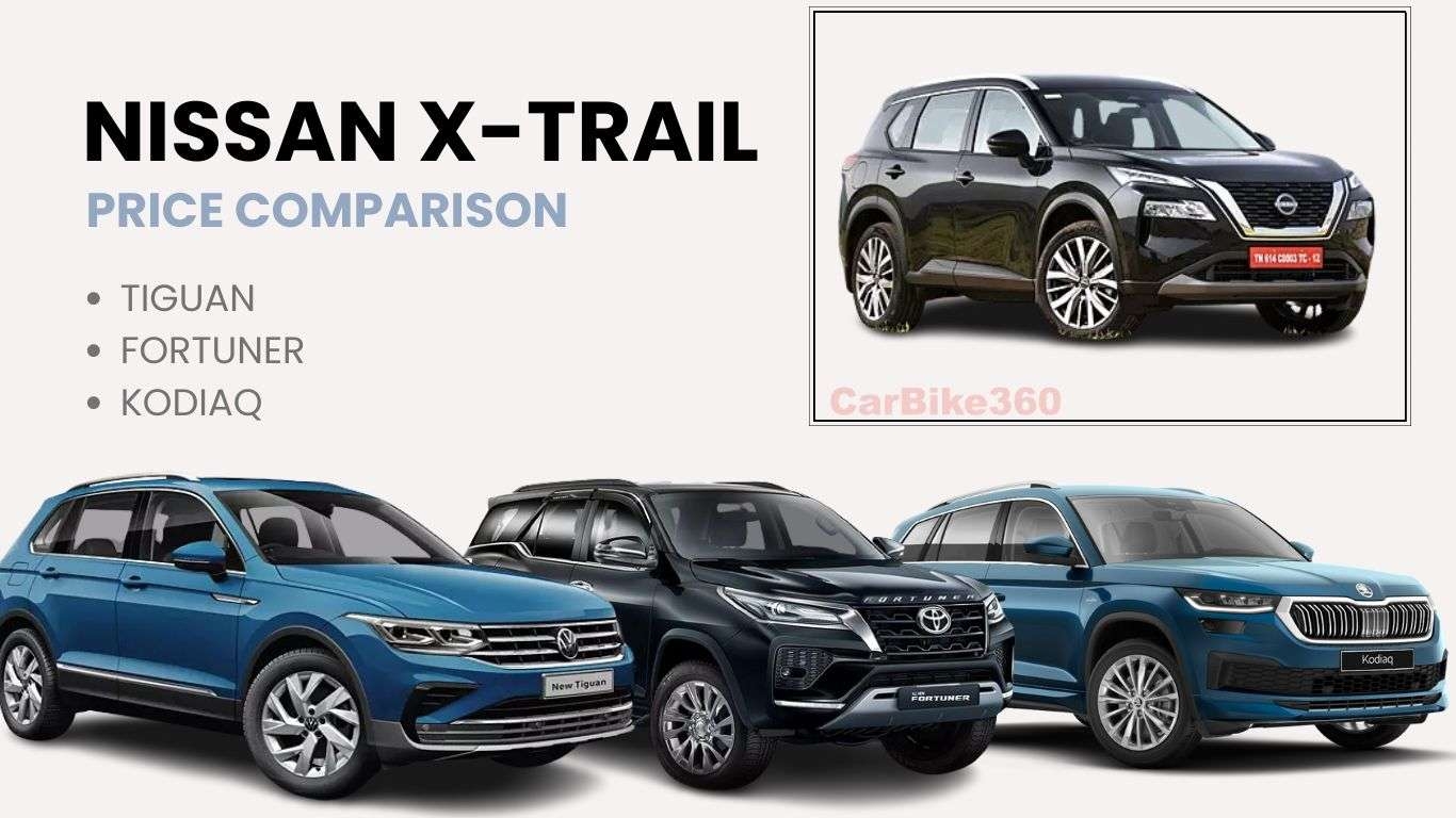 Nissan X-Trail vs VW Tiguan vs Fortuner vs Kodiaq Price Comparison 