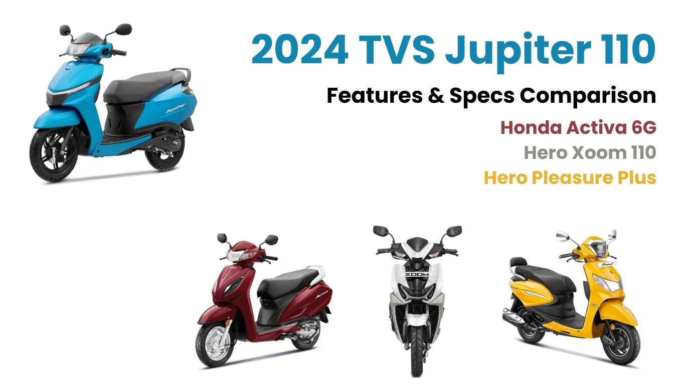 2024 TVS Jupiter 110 vs Competitors: Features and Specifications Comparison 2024 TVS Jupiter 110 vs Competitors: Features and Specifications Comparison